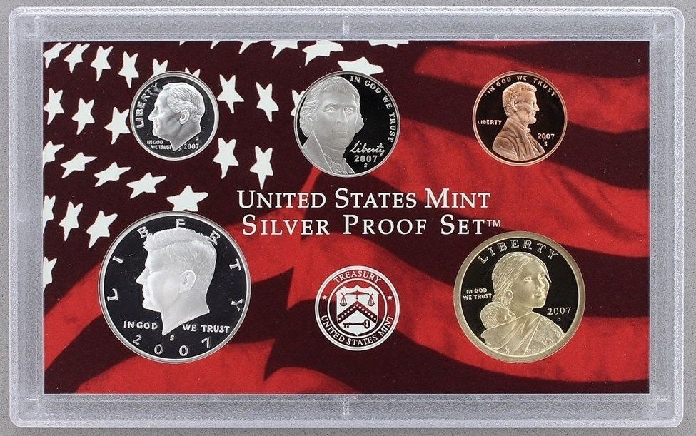 2007 U.S. Mint 14-coin Silver Proof Set - OGP box & COA