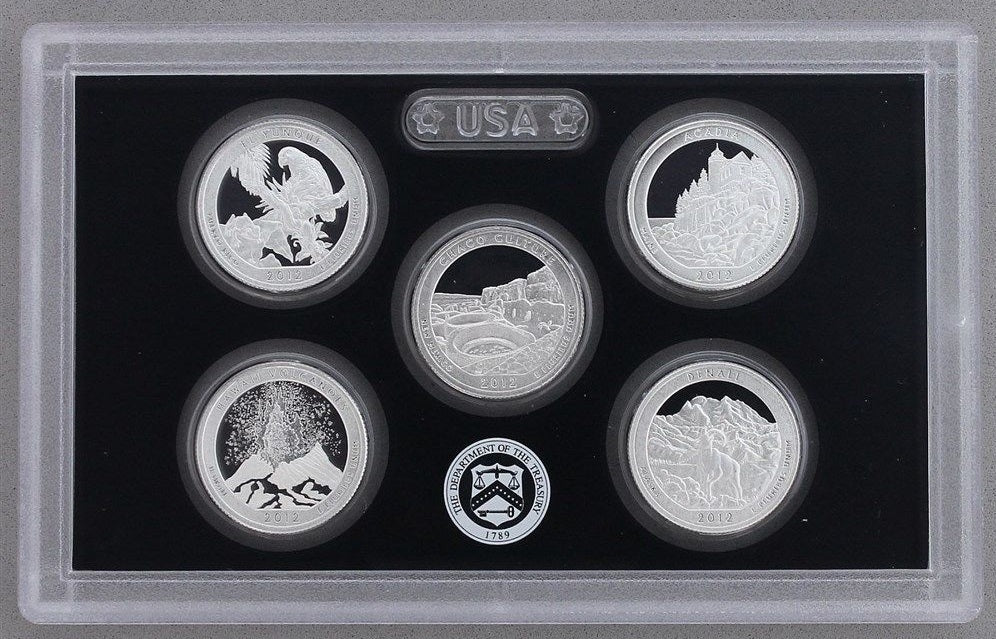 2012 U.S. Mint 14-coin Silver Proof Set - OGP box & COA