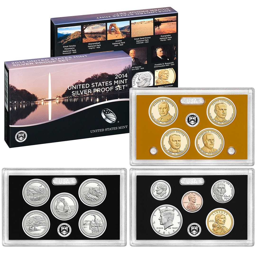 2014 U.S. Mint 14-Coin Silver Proof Set with OGP Box & COA