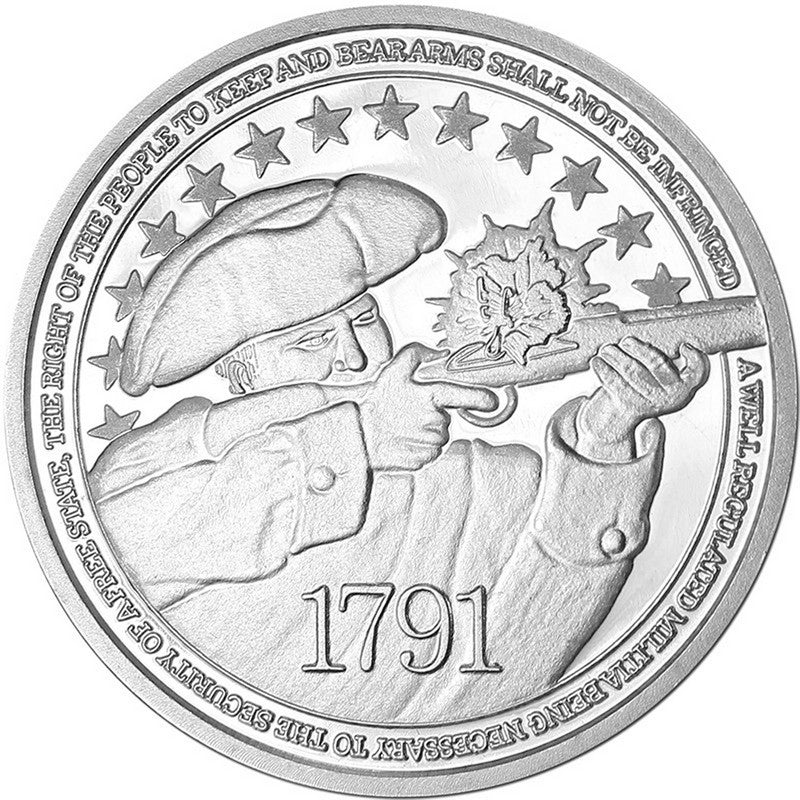 2nd Amendment 1oz .999 Fine Silver Medallion in Air Tite and Display Box