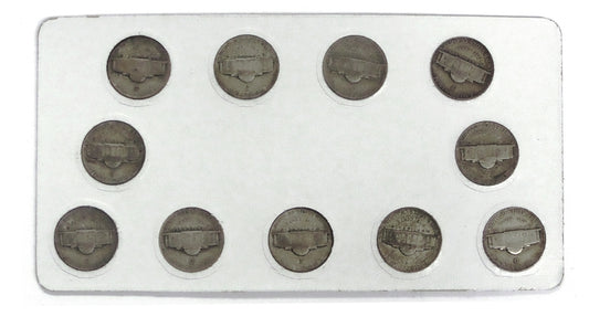 1942-1945 Wartime Silver Nickel Complete 11-Coin Set