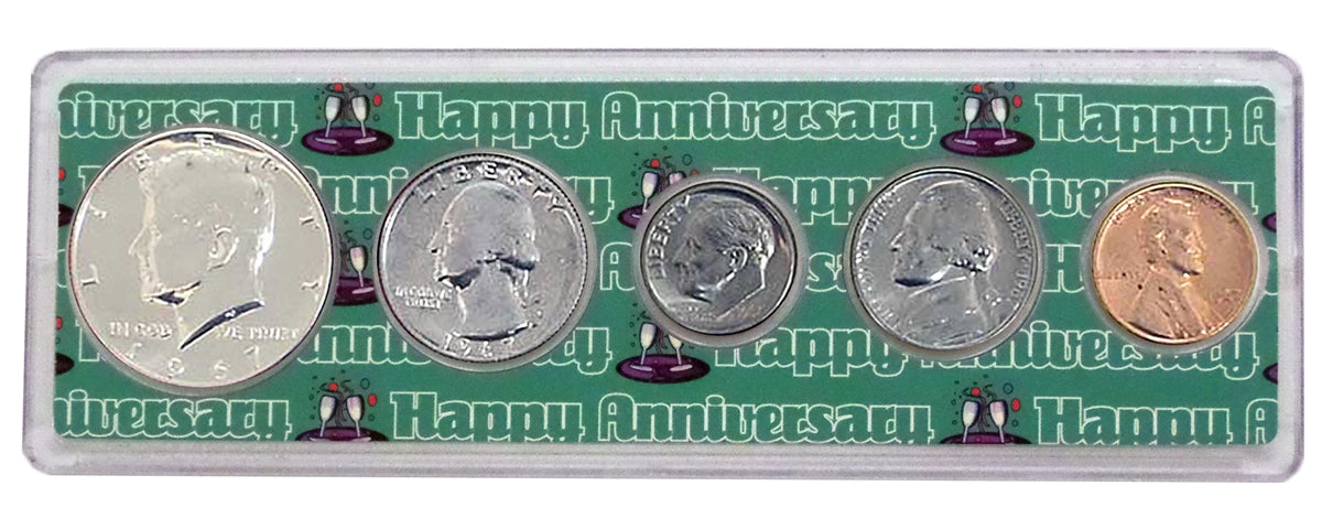 1967 - 55th Anniversary Year Coin Set in Happy Anniversary Holder