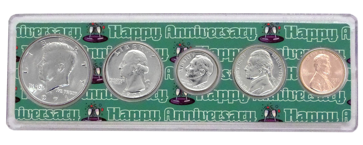 1971 - 51st Anniversary Year Coin Set in Happy Anniversary Holder