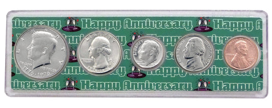 1975 - 47th Anniversary Year Coin Set in Happy Anniversary Holder