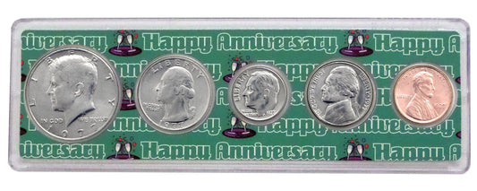 1977 - 45th Anniversary Year Coin Set in Happy Anniversary Holder