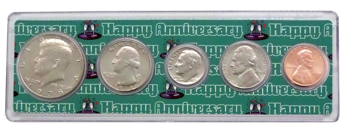 1978 - 44th Anniversary Year Coin Set in Happy Anniversary Holder