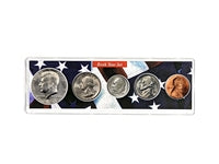 1986 Birth Year Coin Set in American Flag Holder