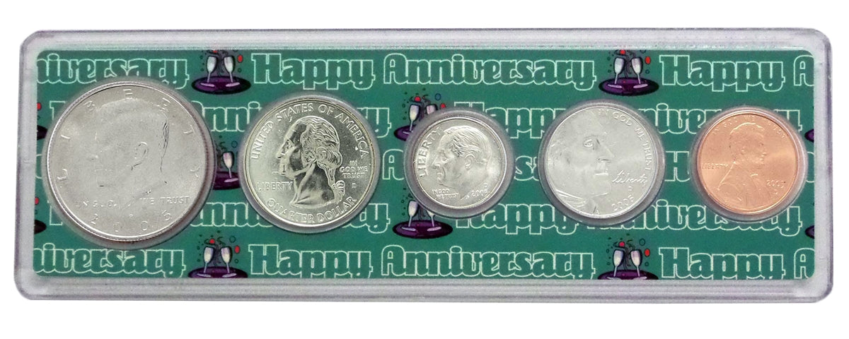 2005 - 17th Anniversary Year Coin Set in Happy Anniversary Holder