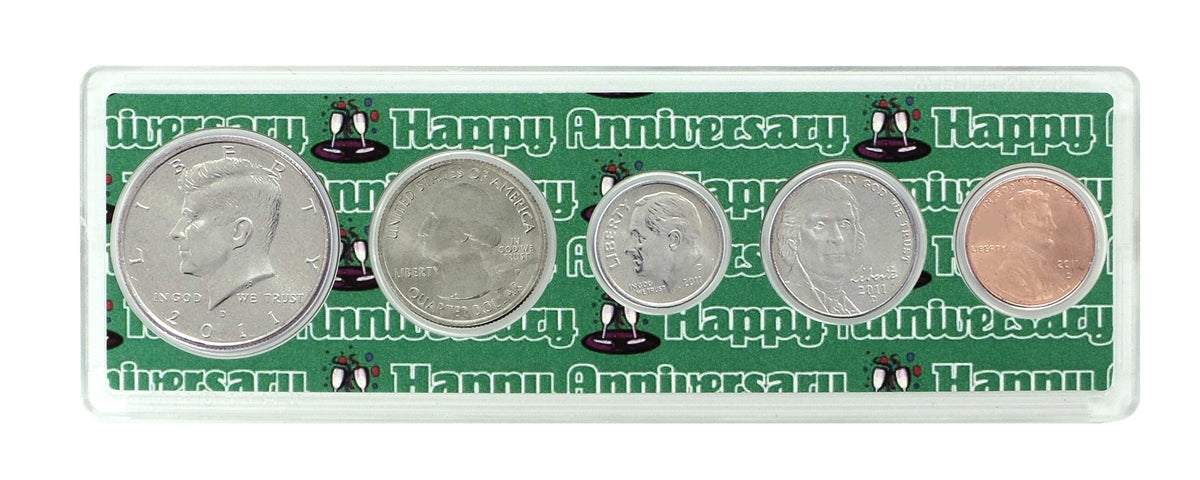 2011 - 11th Anniversary Year Coin Set in Happy Anniversary Holder