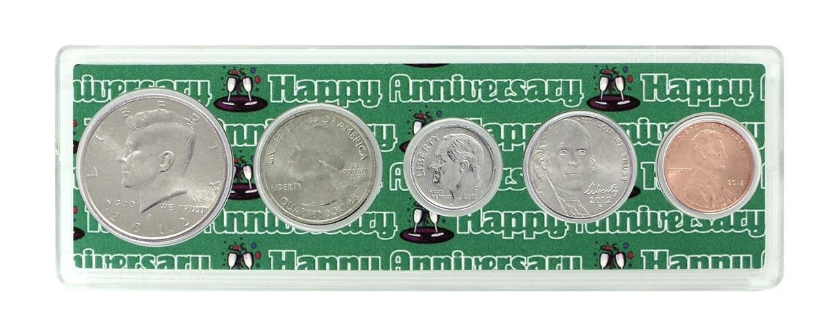 2012 - 10th Anniversary Year Coin Set in Happy Anniversary Holder