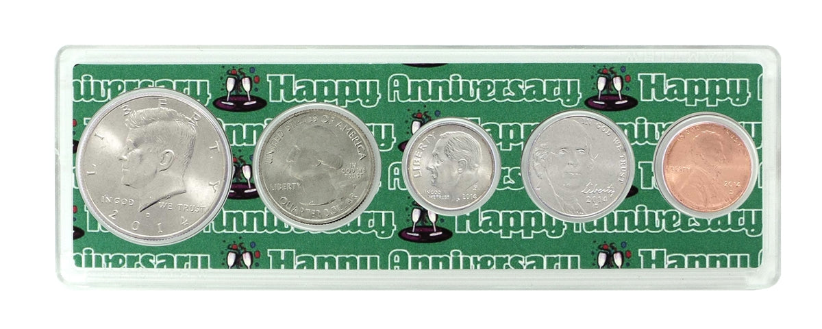 2014 - 8th Anniversary Year Coin Set in Happy Anniversary Holder