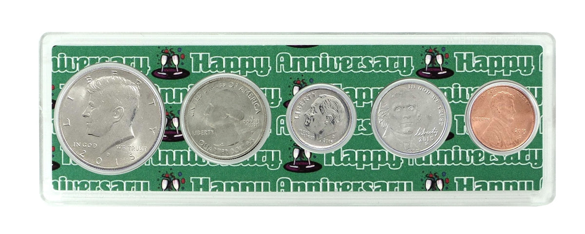 2015 - 7th Anniversary Year Coin Set in Happy Anniversary Holder