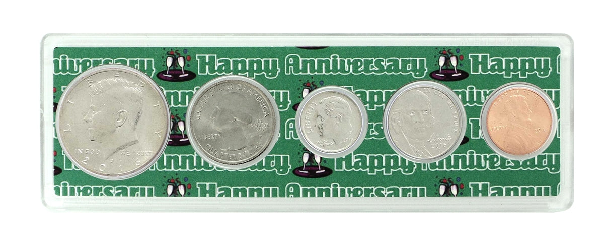 2016 Anniversary Year Coin Set - Uncirculated 5-Coin Collection in Commemorative Holder