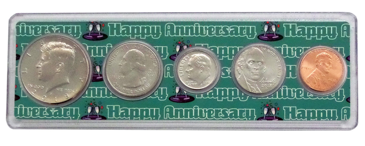 2018 - 4th Anniversary Year Coin Set in Happy Anniversary Holder