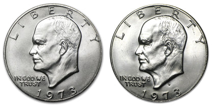 1973 P and D 2-Coin Set BU Uncirculated Eisenhower Dollars