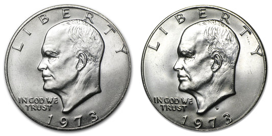 1973 P and D 2-Coin Set BU Uncirculated Eisenhower Dollars