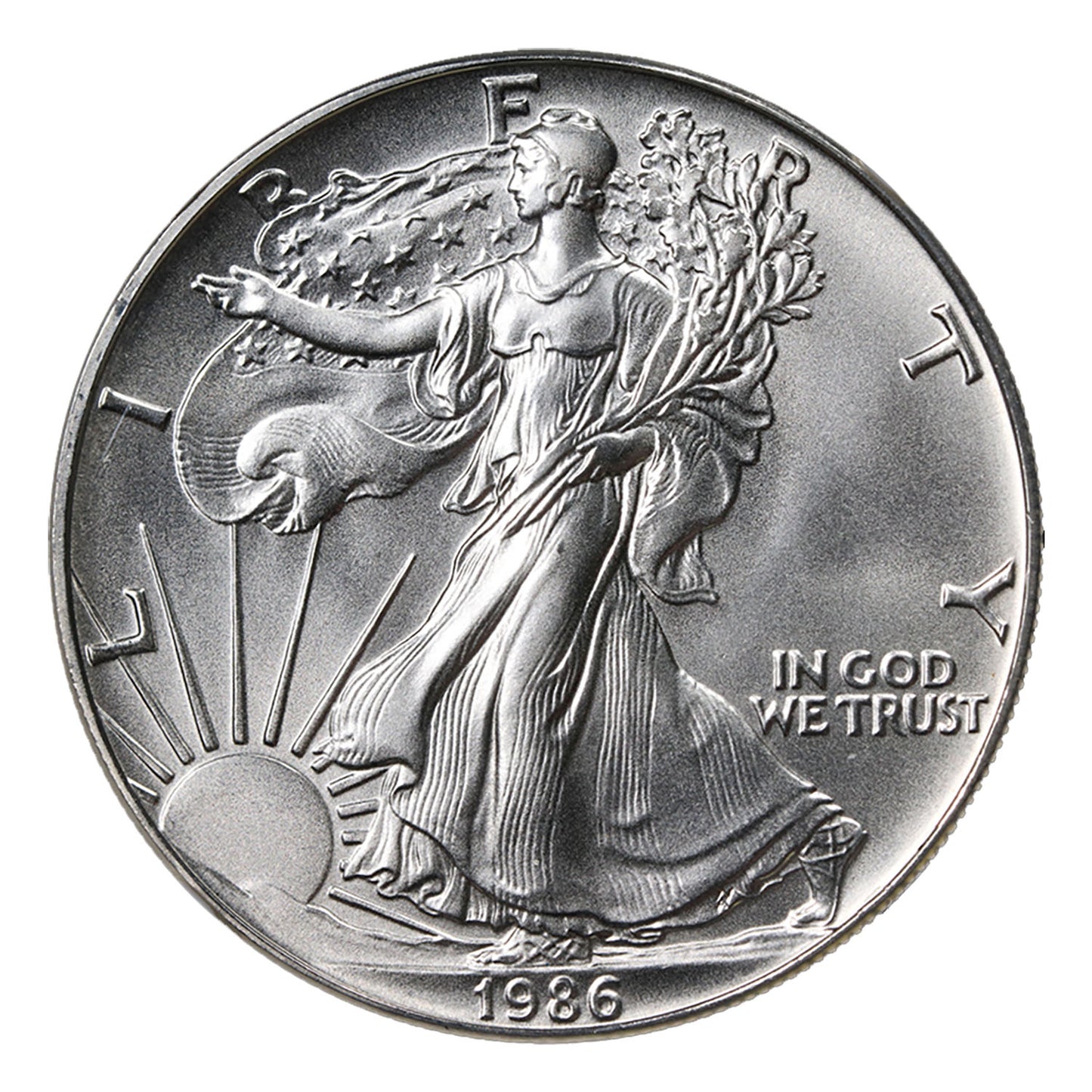 1986 U.S. Silver Eagle with COA - Gem Brilliant Uncirculated