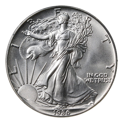 1986 U.S. Silver Eagle with COA - Gem Brilliant Uncirculated