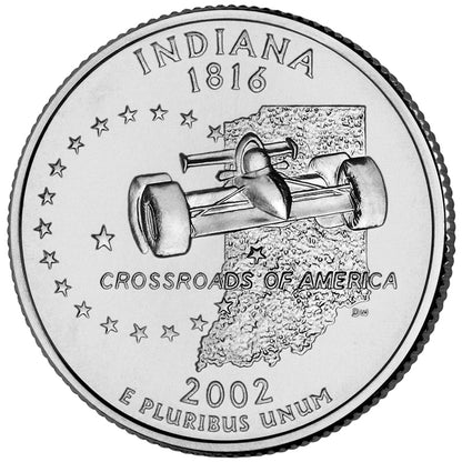2002-D Indiana State Quarter - 40 Coin Roll