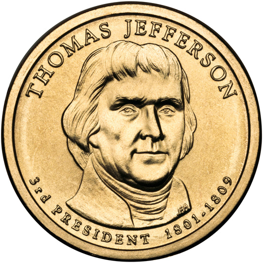2007 Thomas Jefferson Presidential Dollar - Single Coin