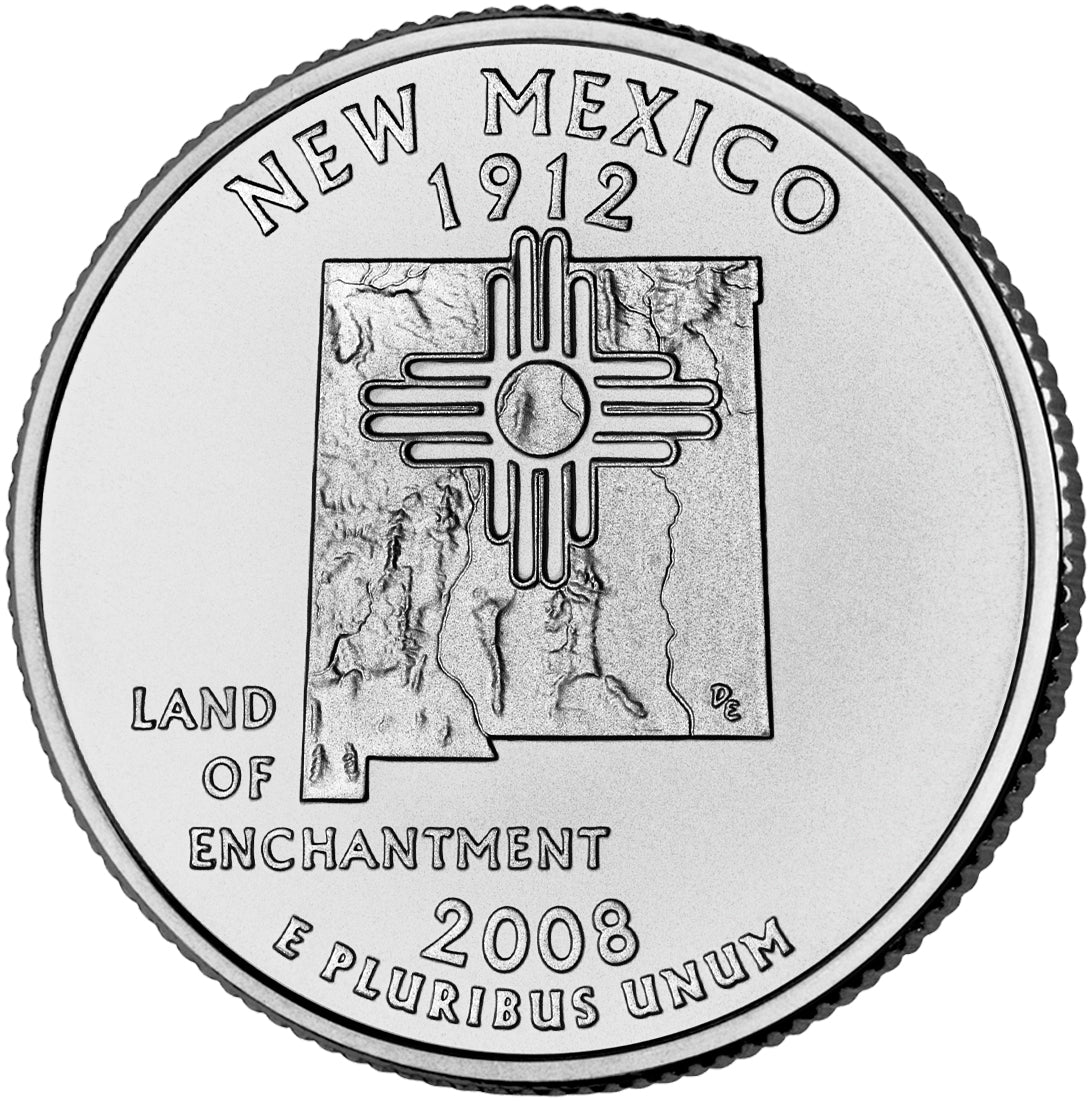 2008-D New Mexico State Quarter - Single Coin