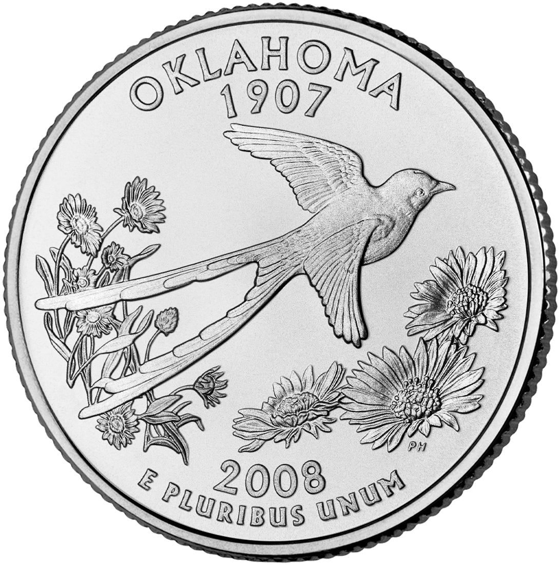 2008-D Oklahoma State Quarter - Single Coin