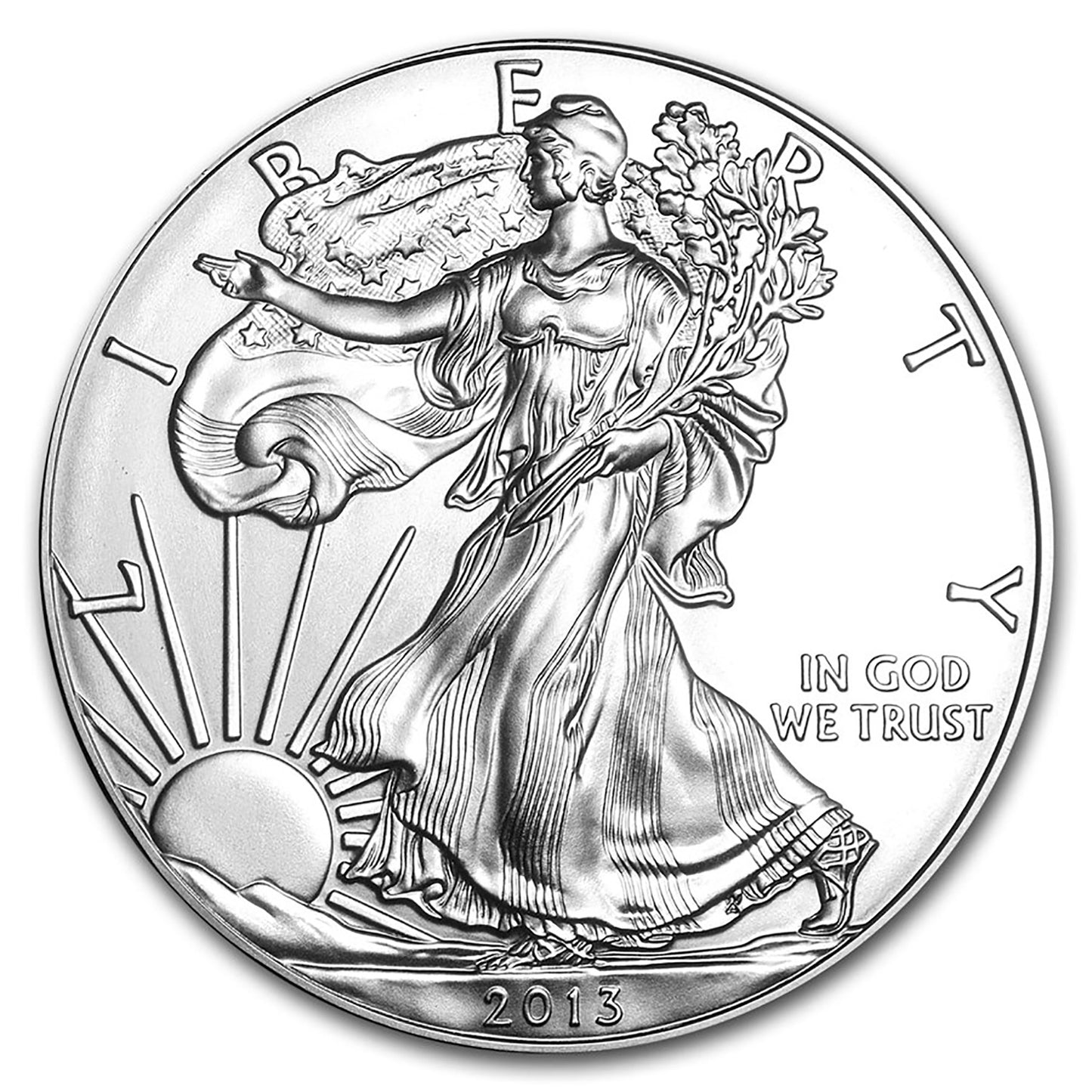 2013 American Silver Eagle - Gem Brilliant Uncirculated with COA