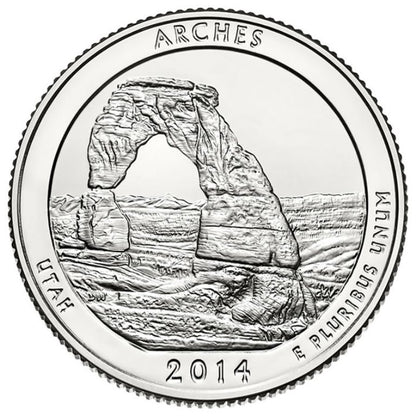 2014-P Arches National Park Quarter - Single Coin