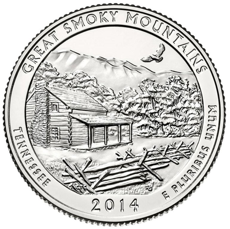 2014-P Great Smoky Mountains National Park Quarter - Roll of 40 Coins