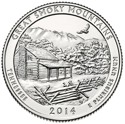 2014-P Great Smoky Mountains National Park Quarter - Roll of 40 Coins