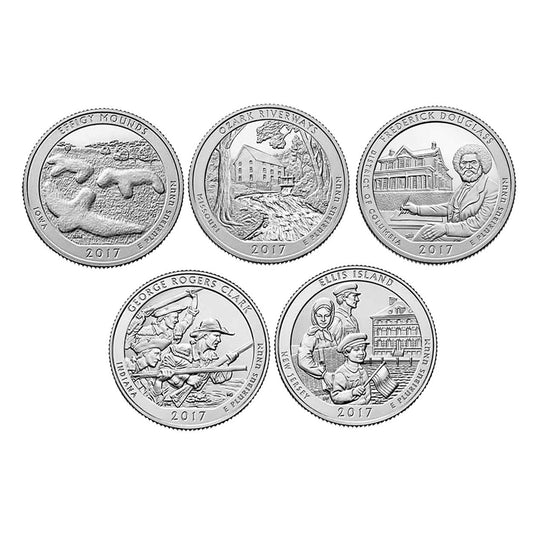2017 P, D America the Beautiful Quarters Set - 10 Coins P&D