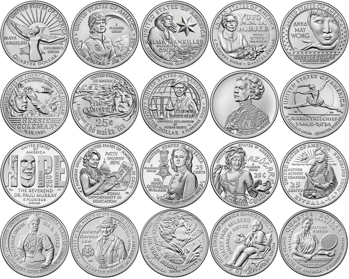 2022 - 2025 P and D BU American Women Quarter 40 Coin Set