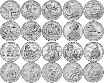 2022 - 2025 P and D BU American Women Quarter 40 Coin Set