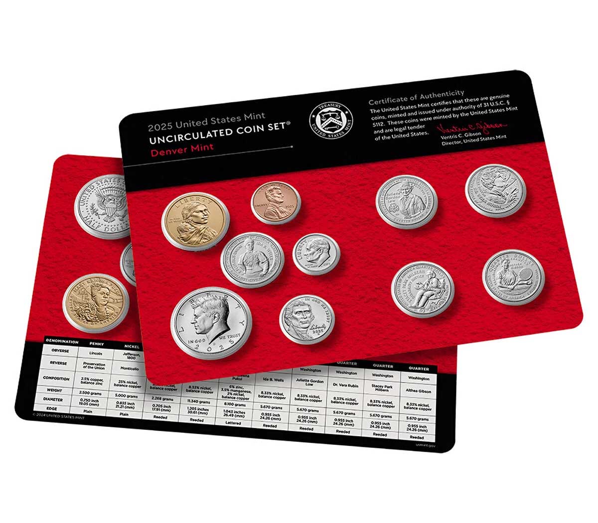 2025 P&D U.S. Mint Uncirculated 20 Coin Mint Set