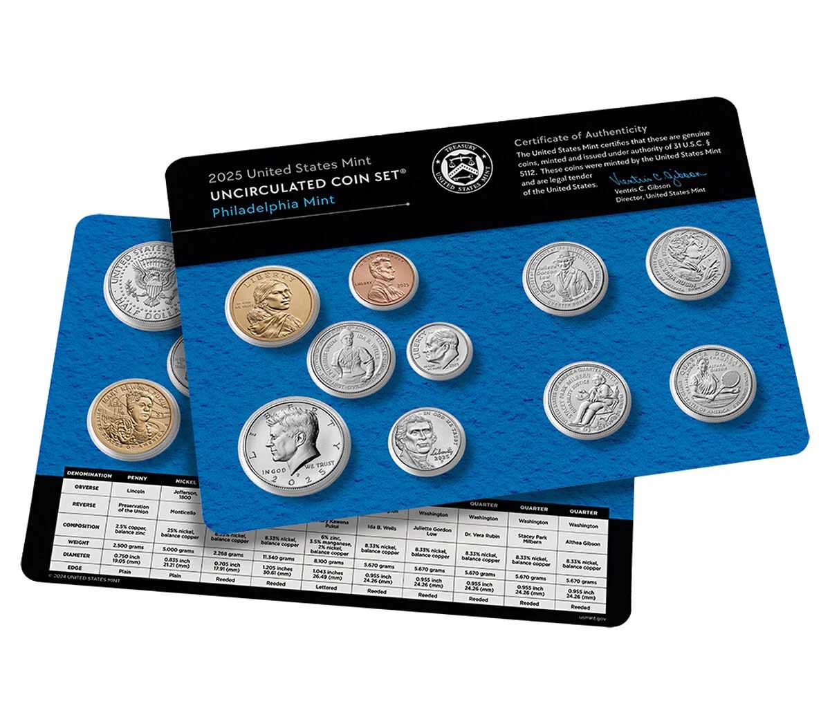 2025 P&D U.S. Mint Uncirculated 20 Coin Mint Set