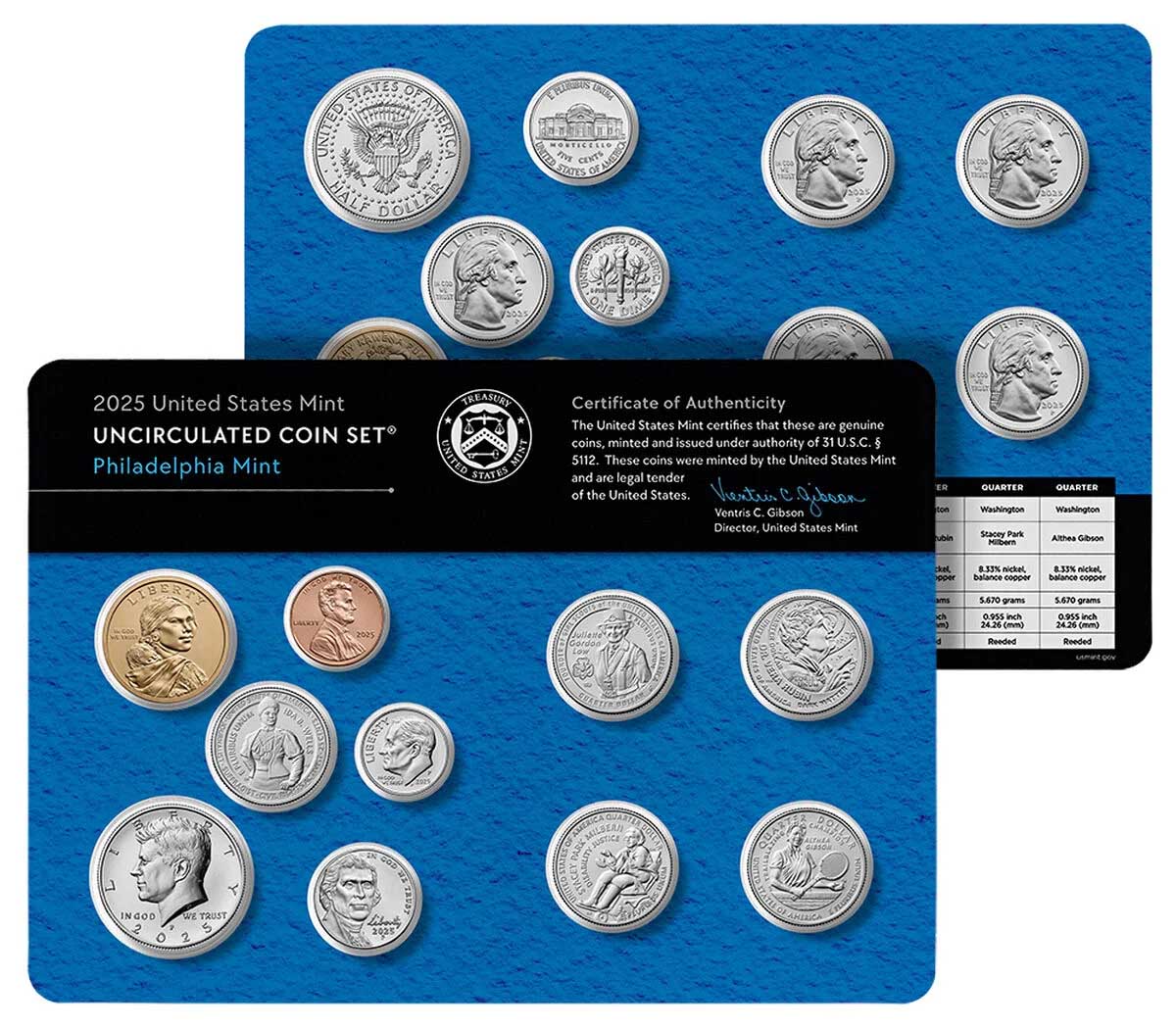 2025 P&D U.S. Mint Uncirculated 20 Coin Mint Set