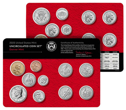2025 P&D U.S. Mint Uncirculated 20 Coin Mint Set