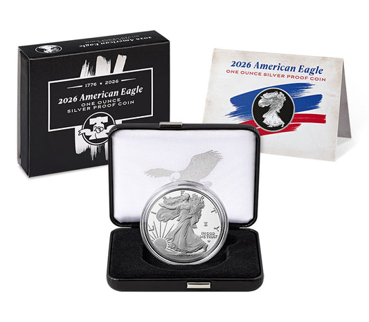 2026 W Proof Silver Eagle 1776 ~ 2026 Dual Date with Liberty Bell 250 Privy Mark