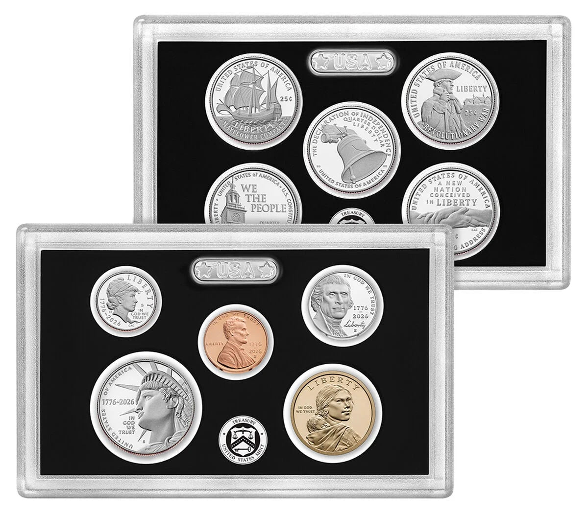 2026 S - U.S. Mint 10-Coin Silver Proof Set from the San Francisco Mint - 1776-2026 Semiquincentennial Dated Coins