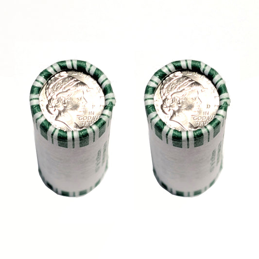 2026 P and D Two 50 Coin Roll Set of Dual Dated 1776 - 2026 Emerging Liberty Dime Semiquincentennial Coin Collection SemiQ