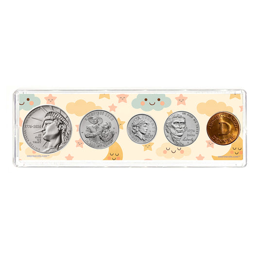 2026 Birth Year Coin Set "Welcome Baby" 5 Coins Baby Gift Set