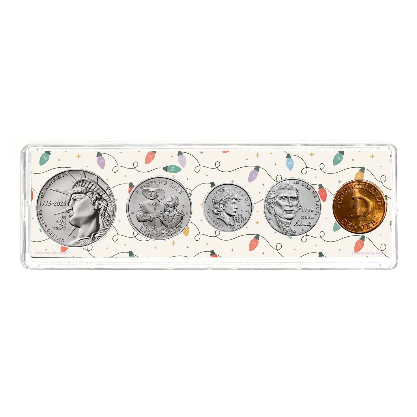 2026 Birth Year Coin Set in "Christmas Lights" Holder