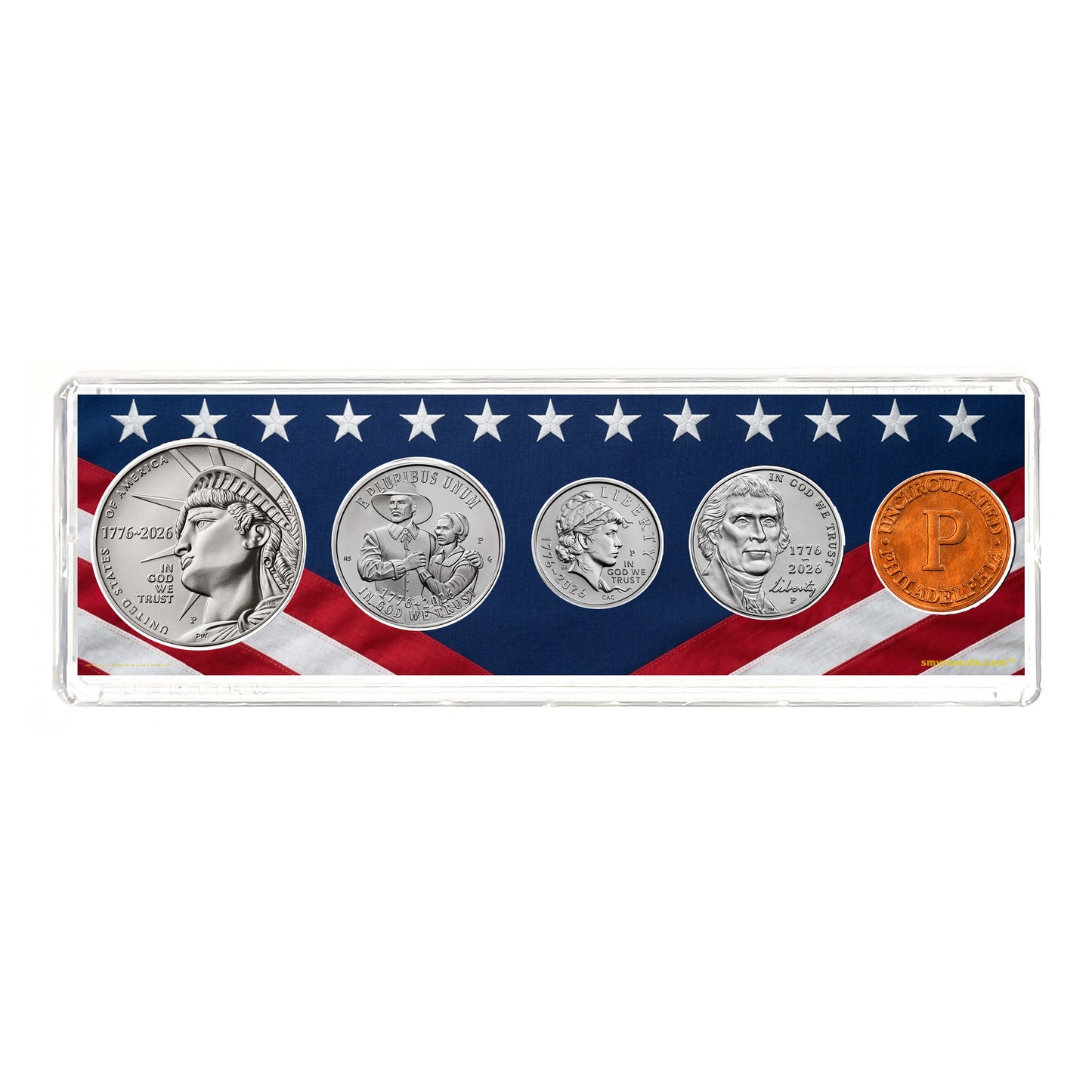 2026 P - Birth Year Coin Set in American Flag Holder - Philadelphia Mint (P)