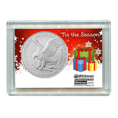 2026 American Silver Eagle BU - Christmas Tree Gift Holder - .999 Fine Silver