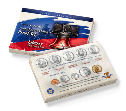 Presale! 2026 S - U.S. Mint 10-Coin Clad Proof Set from the San Francisco Mint - 1776-2026 Semiquincentennial Dated Coins