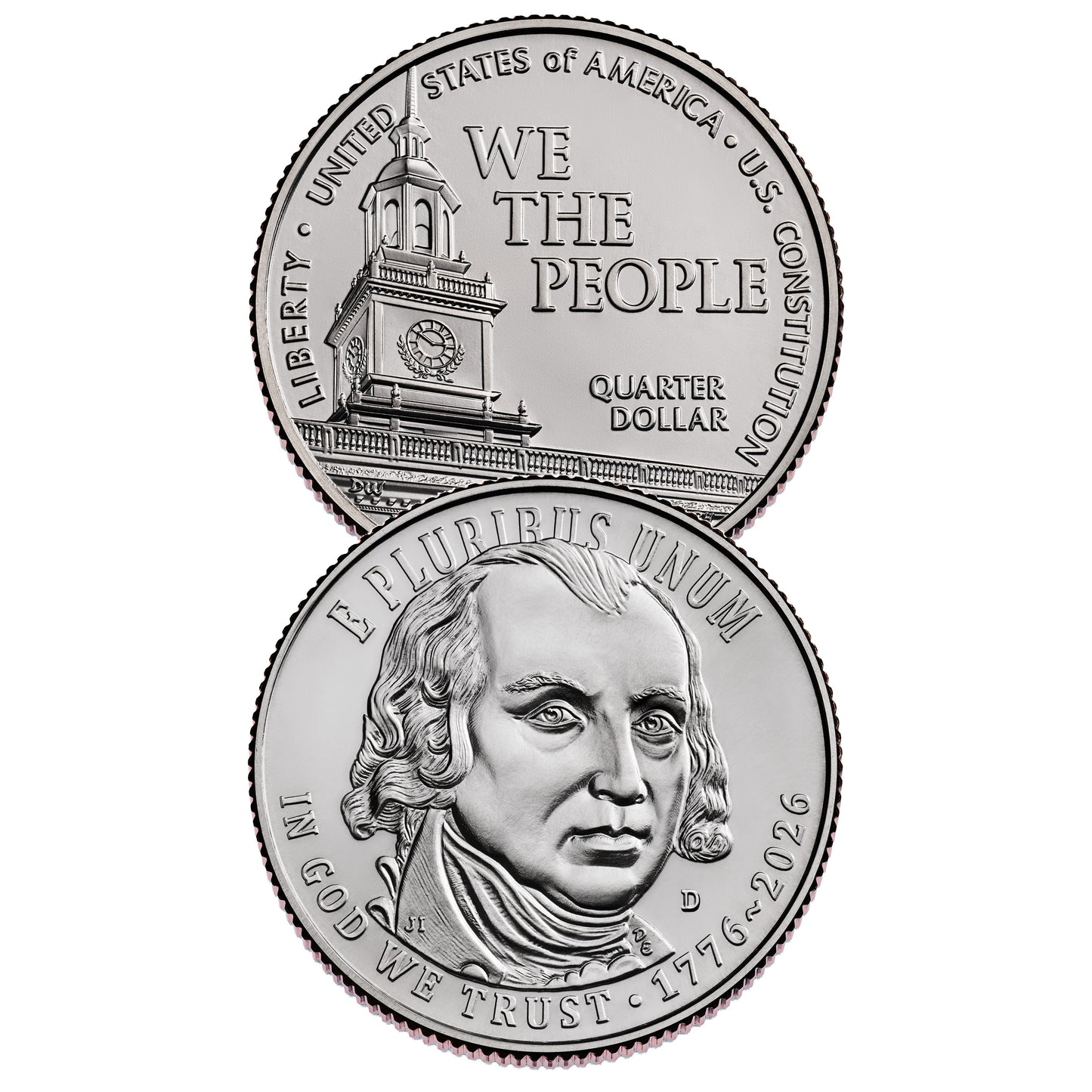 2026 P&D U.S. Constitution Quarter 2-Coin BU Set | Philadelphia & Denver Mint | 1776-2026 America 250