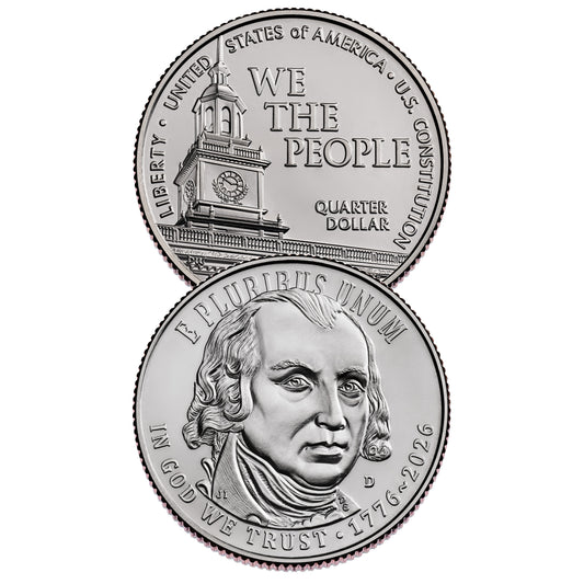 Presale! 2026 P&D U.S. Constitution Quarter 2-Coin BU Set | Philadelphia & Denver Mint | 1776-2026 America 250