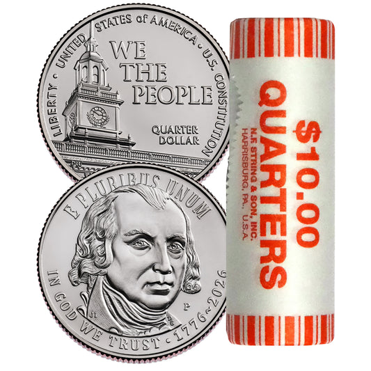 Presale! 2026-P U.S. Constitution Quarter 40-Coin BU Roll - Philadelphia Mint | 1776-2026 America 250