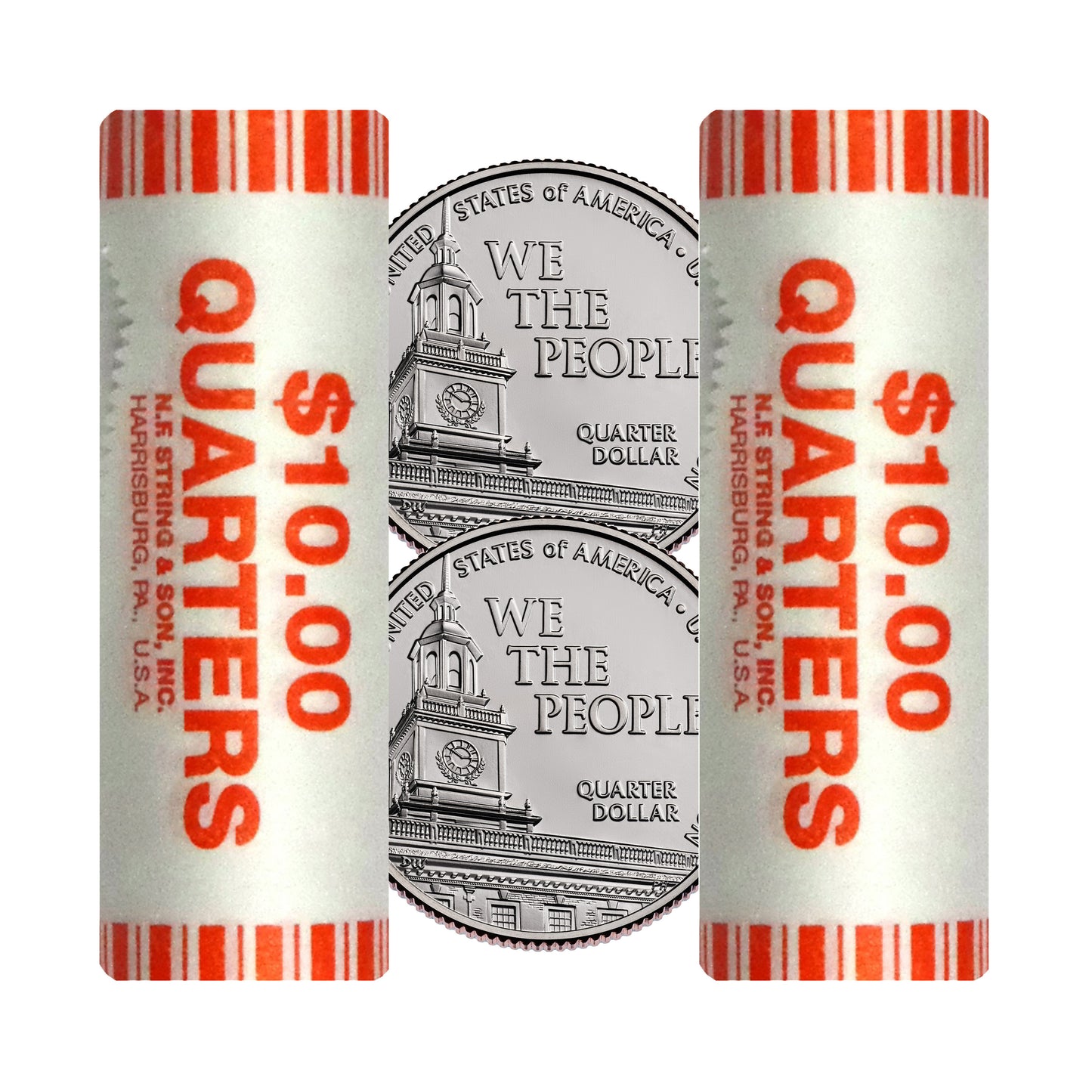 Presale! 2026 - P and D U.S. Constitution Quarter Two 40 Coin Rolls | 1776–2026 America 250 Semiquincentennial Coin