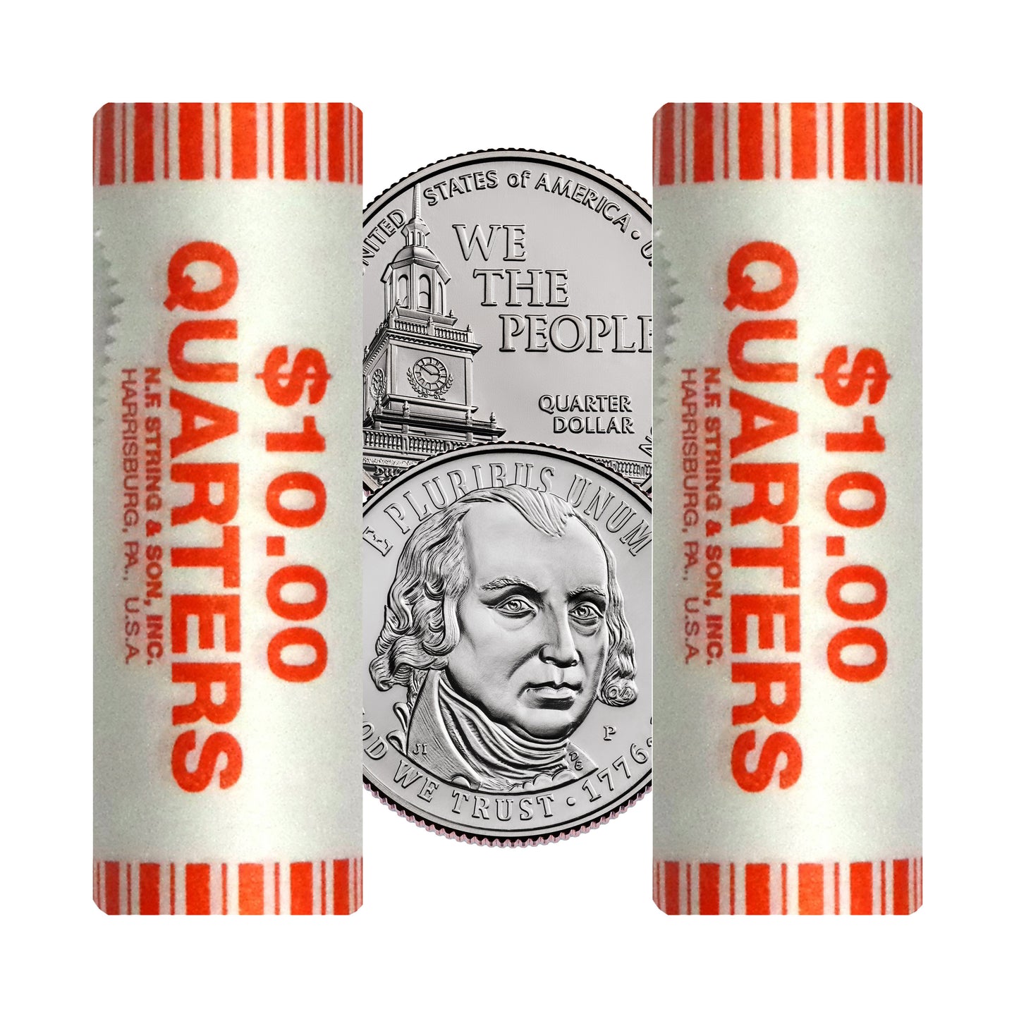 2026 - P and D U.S. Constitution Quarter Two 40 Coin Rolls | 1776–2026 America 250 Semiquincentennial Coin